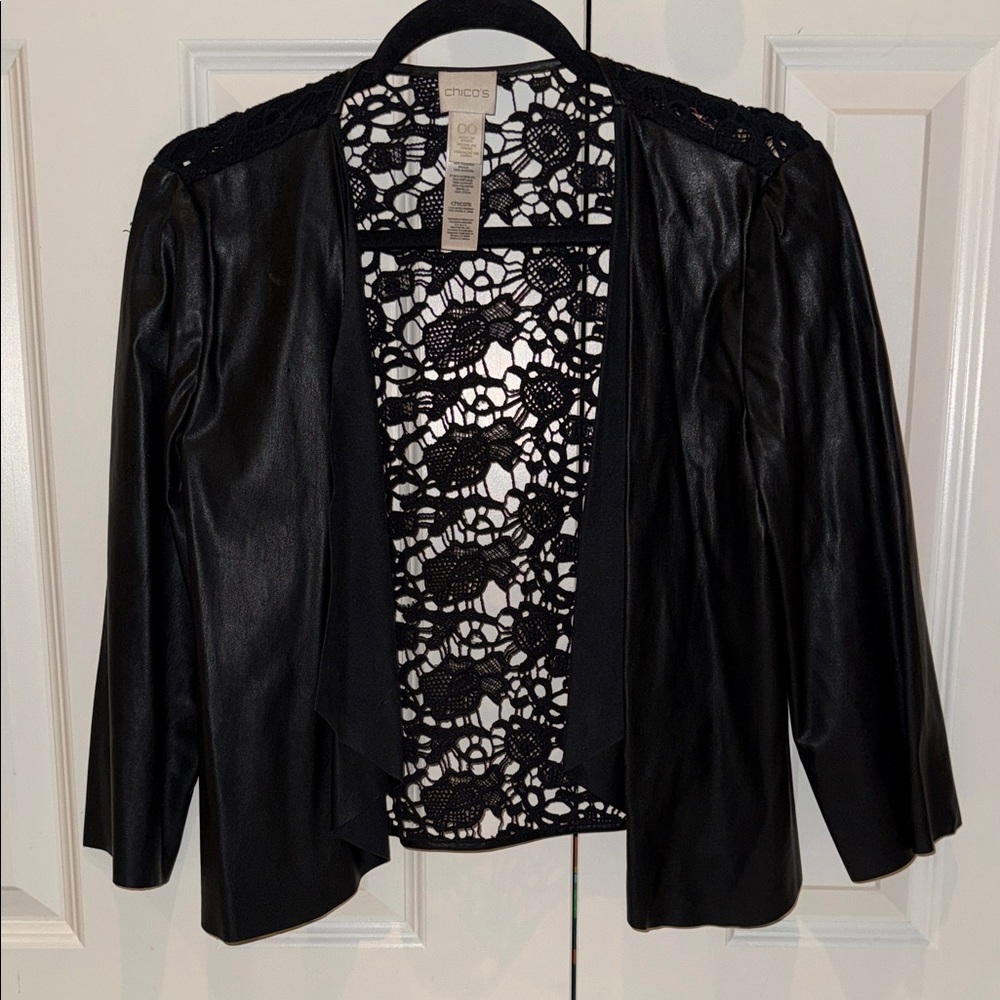 Chico's Elegant Black Lace Women's Blazer